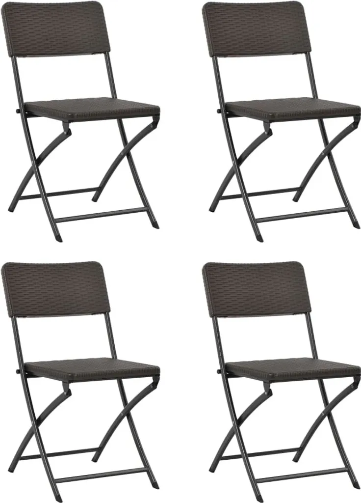 Chaises de jardin robustes et pliables contre les intempéries 4 pièces