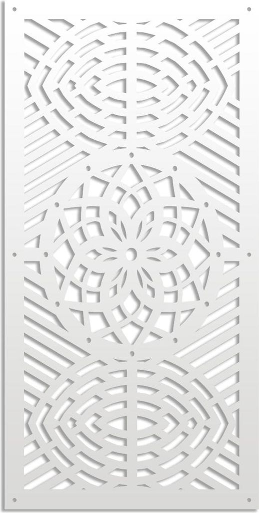 ABBEY ROSE – Perforiertes PVC–Panel – Sonnenschutz 73x148 cm weiß