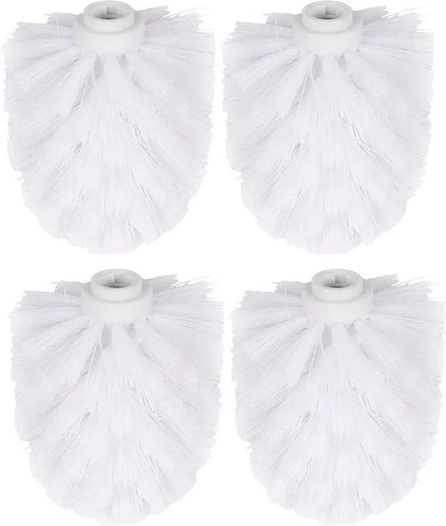 Tête de brosse WC de rechange blanche : Lot de 4 embouts universels
