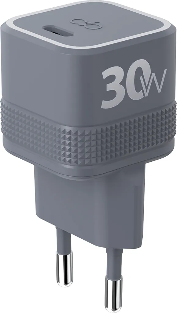 Alimentatore USB-C 30W Force Power UltraGaN Cubo Grigio Premium Edition