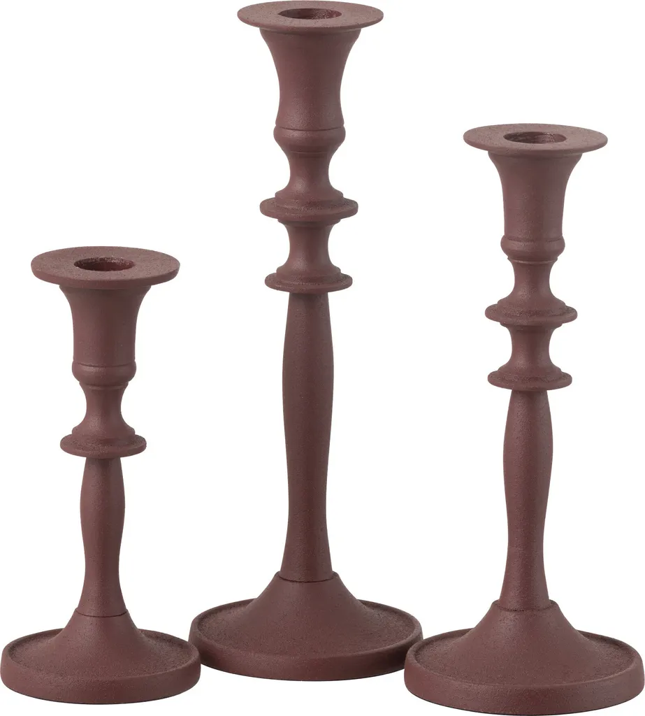 Bougeoir en aluminium Klass Bor par J-Line : lot de 3 pour décoration