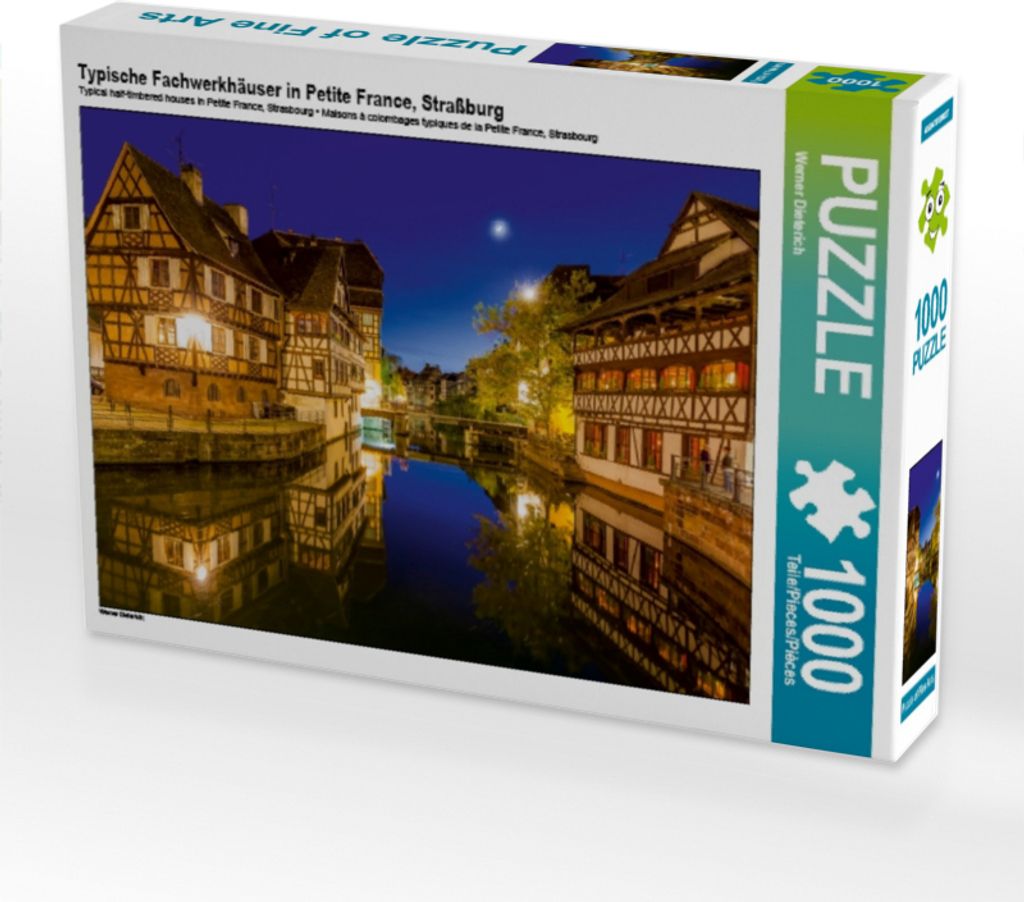 Calvendo Typische Fachwerkhäuser in Petite France, Straßburg 1000 Teile Puzzle quer 640x480mm, Dieterich Werner; 7390374