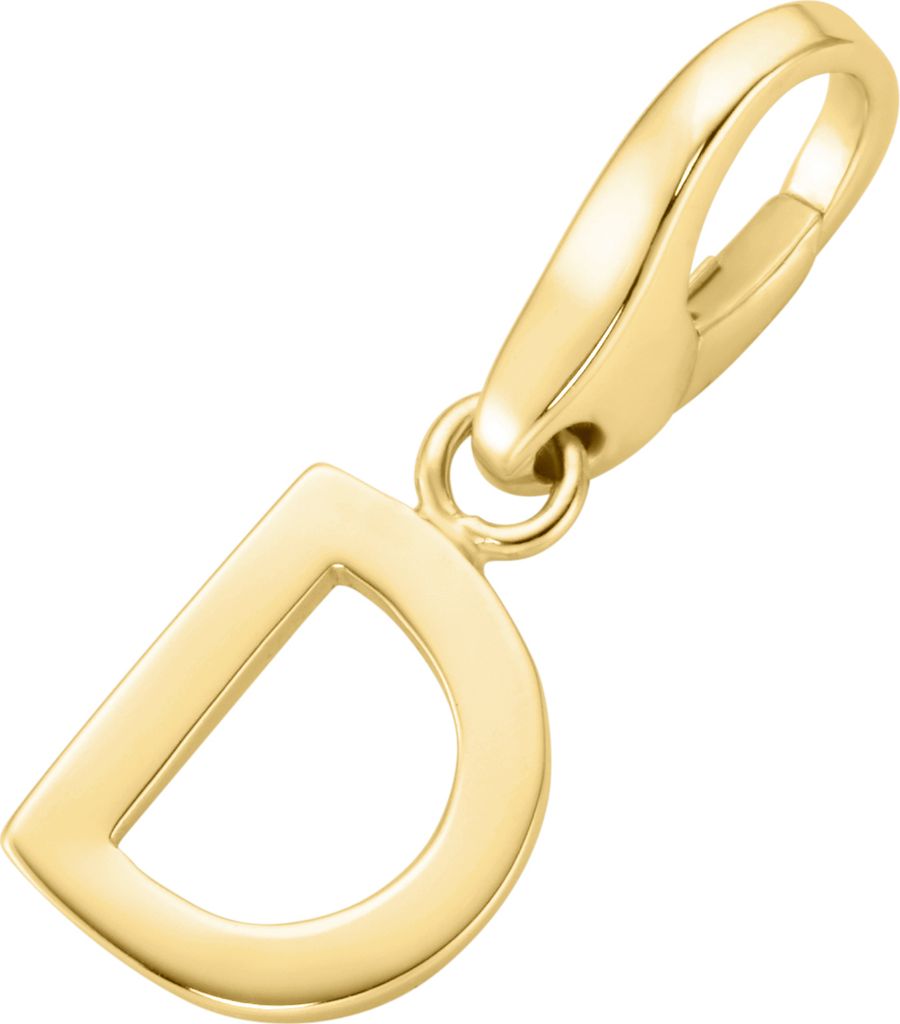 Charm Giorgio Martello Milano Buchstabe D, Silber 925 Gold Onesize