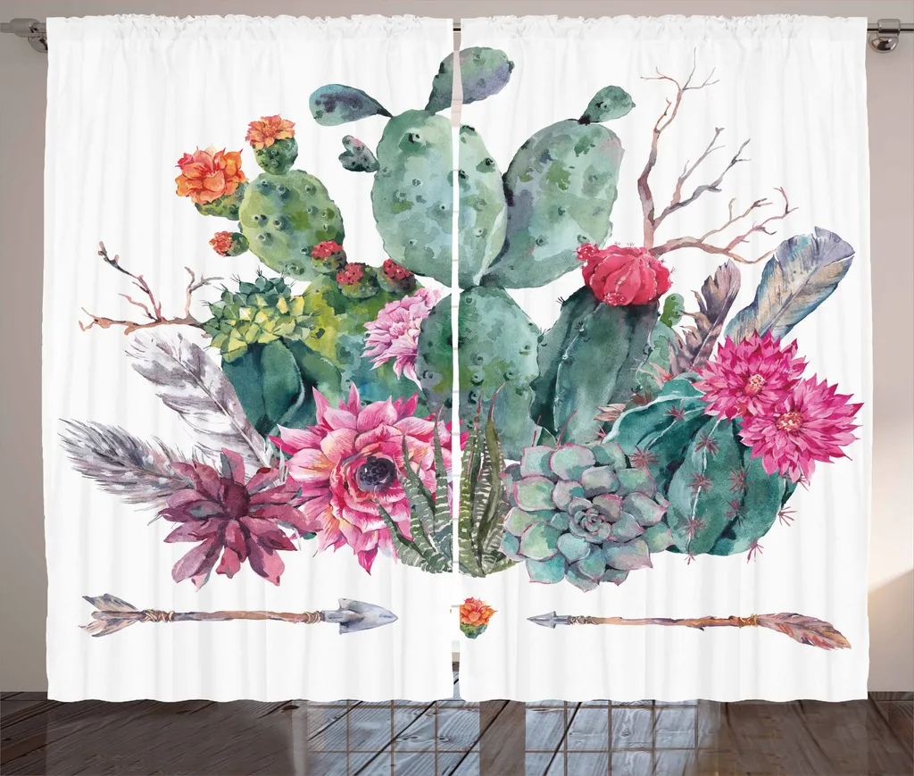 Tenda Etnica Cactus ABAKUHAUS 280x175 cm | Bouquet Boho Chic Letto