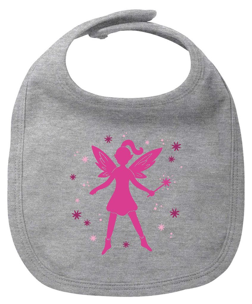 Huuraa Baby Lätzchen Fee Fabelwesen Heather Grey Klettverschluss Baumwolle Latz Geschenkidee