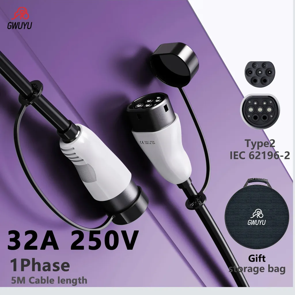 Câble EV Type 2 robuste 32A 7kW avec connecteurs durables haute qualité - 2