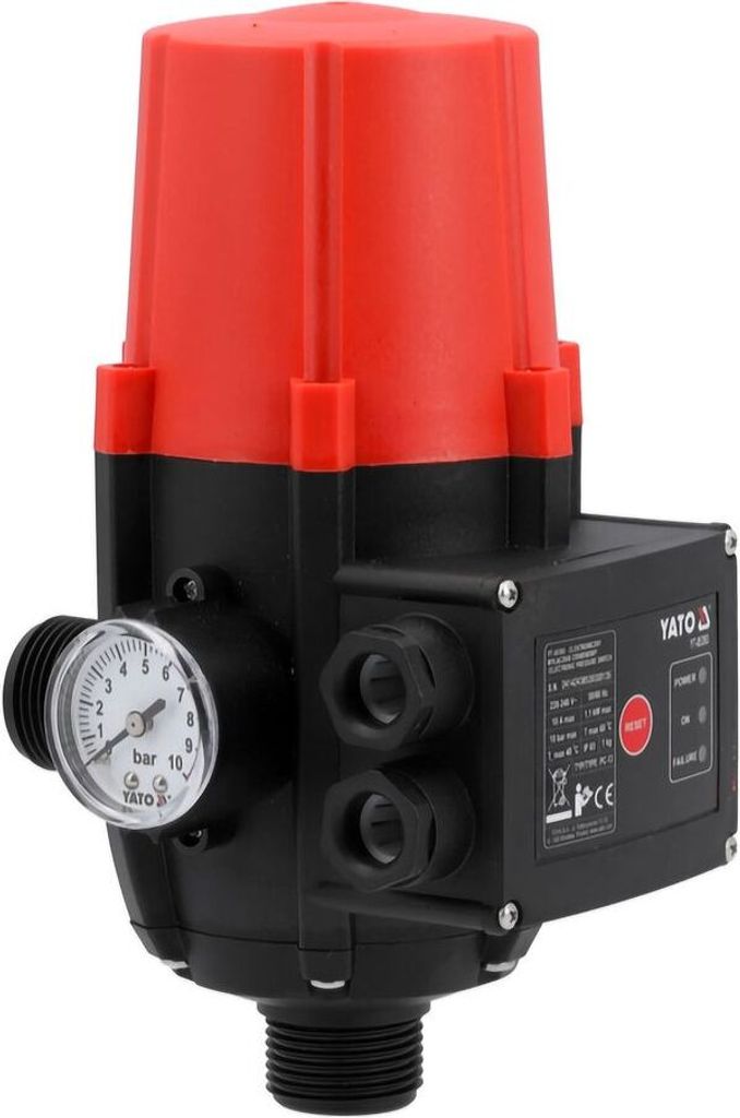 Elektronische Pumpensteuerung mit Druckschalter Druckwächter für Wasserpumpen, Hauswasserwerk & Gartenpumpen 10 bar mit Trockenlaufschutz