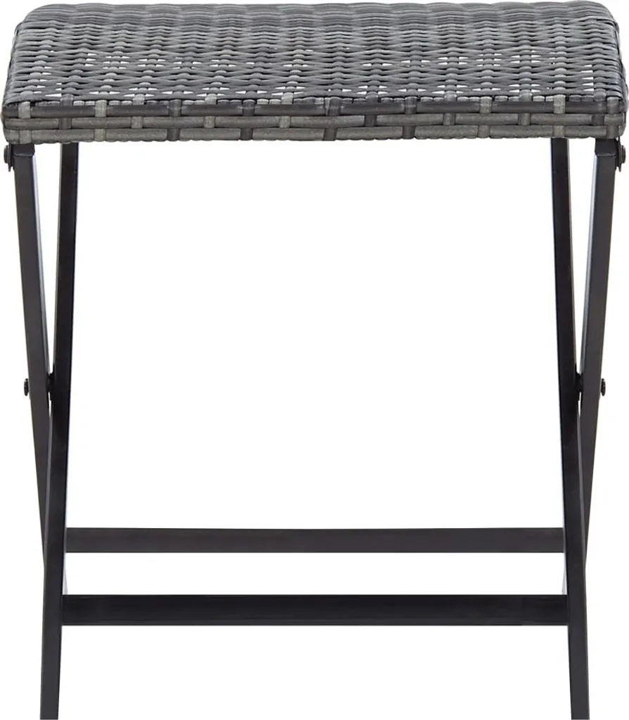 SYFAX™ Sgabello Grigio Polyrattan: Estetica Moderna per Spazi Esterni
