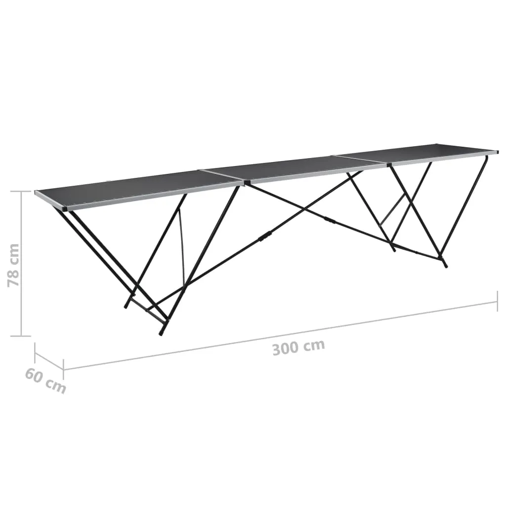 Table à tapisser 3 mètres vidaXL stable et légère en aluminium - 7