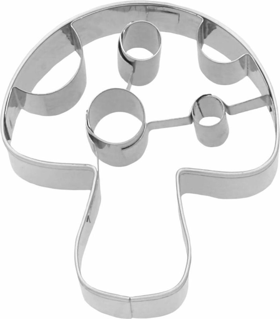 Birkmann Ausstechform Pilz, mit Innenprägung, Ausstecher, Plätzchenform, Keks, Plätzchen, Edelstahl, 5.5 cm, 198395
