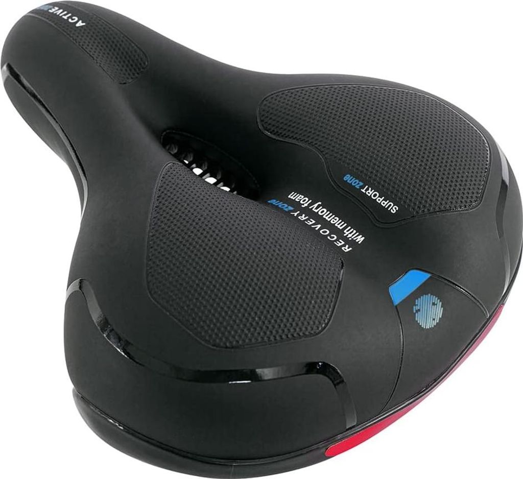 Komfortables Fahrradsattel mit Gel und Wasserdichter Schutz - Atmungsaktiv, Stoßdämpfend, Ergonomisch, Reflektierende Streifen