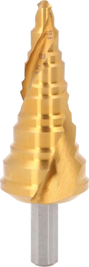 KS Tools HSS-TiN Stufenbohrer,Ø 7-32,5 mm, 11 Stufen