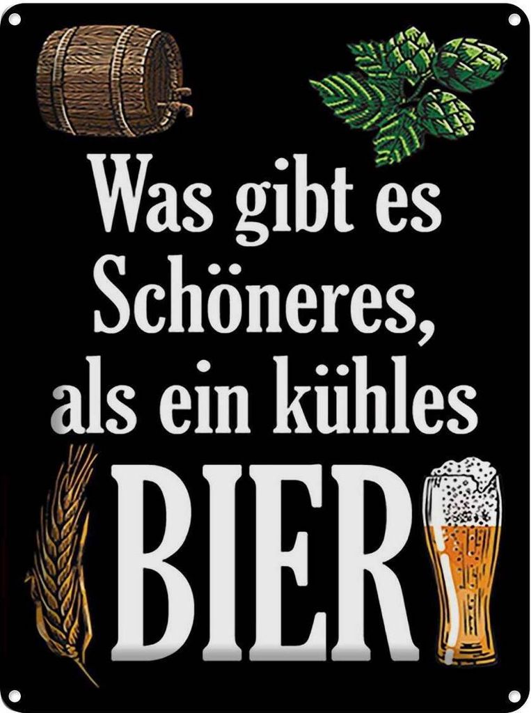 vianmo Blechschild 40x30 cm was schöneres als kühles Bier Essen Trinken