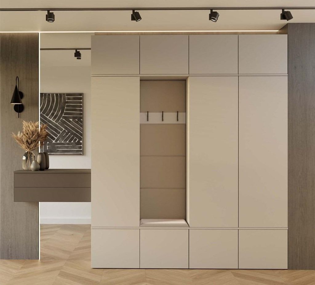 Kleiderschrank HAGA IV 3Sz1W Kaschmir beige 3x Produktbild 