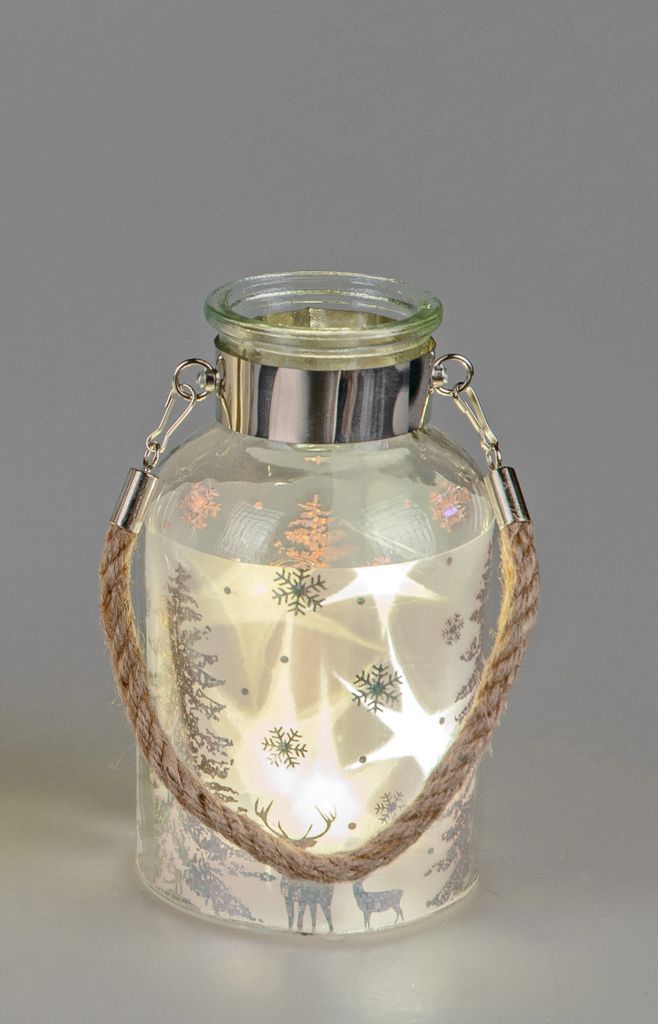 Formano Windlicht mit LED-Licht, ca. 10x19cm Produktbild 