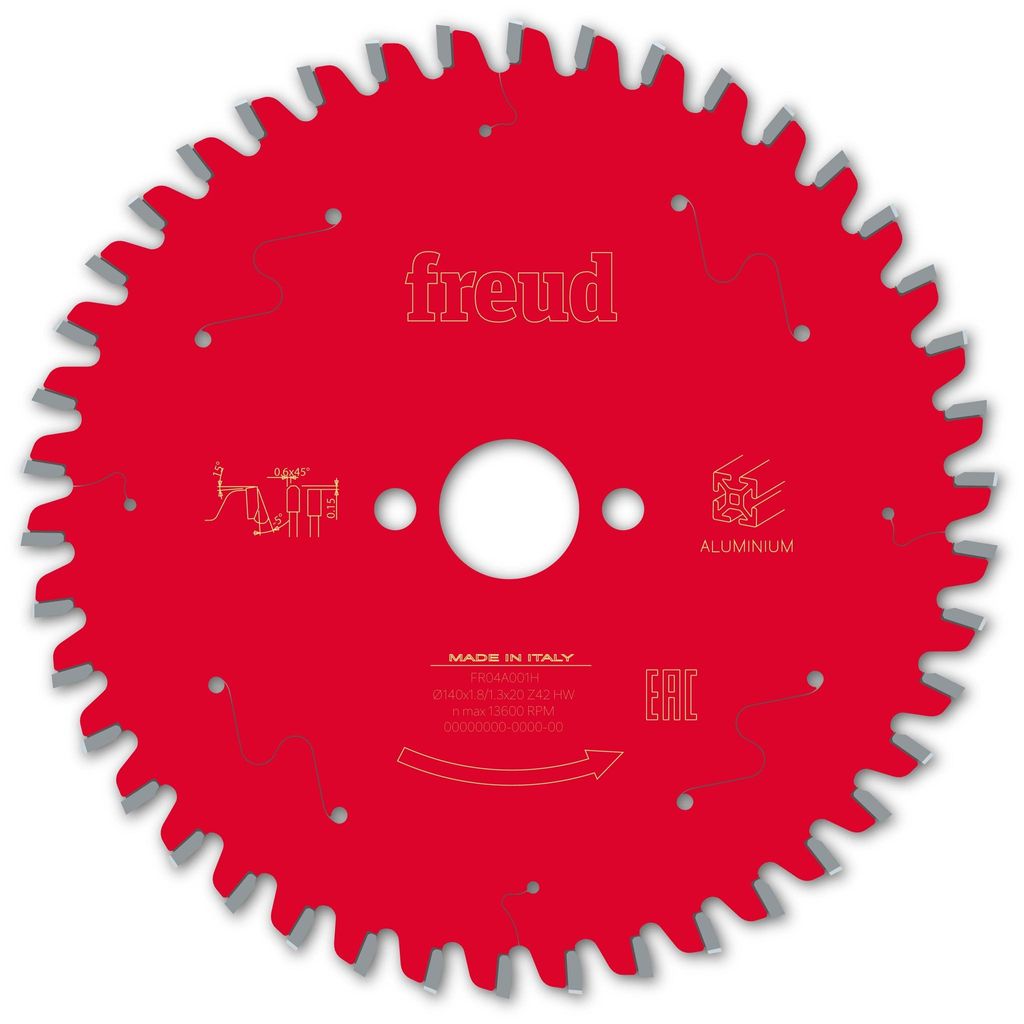 Freud Kreissägeblatt für Aluminium NE-Metall 140x1,8/1,3x20mm 42 Zähne FR04A001H