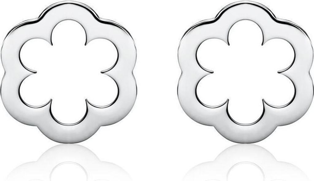 Damen Ohrstecker Blumen von Unique aus 14K Weißgold