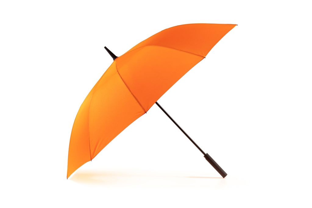Damen- und Herren- Spazierstockschirm mit gummiertem Griff Soft Touch Orange