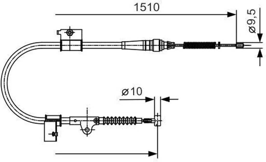 Câble de frein à main BOSCH 1 987 482 050 pour Nissan Terrano II R20