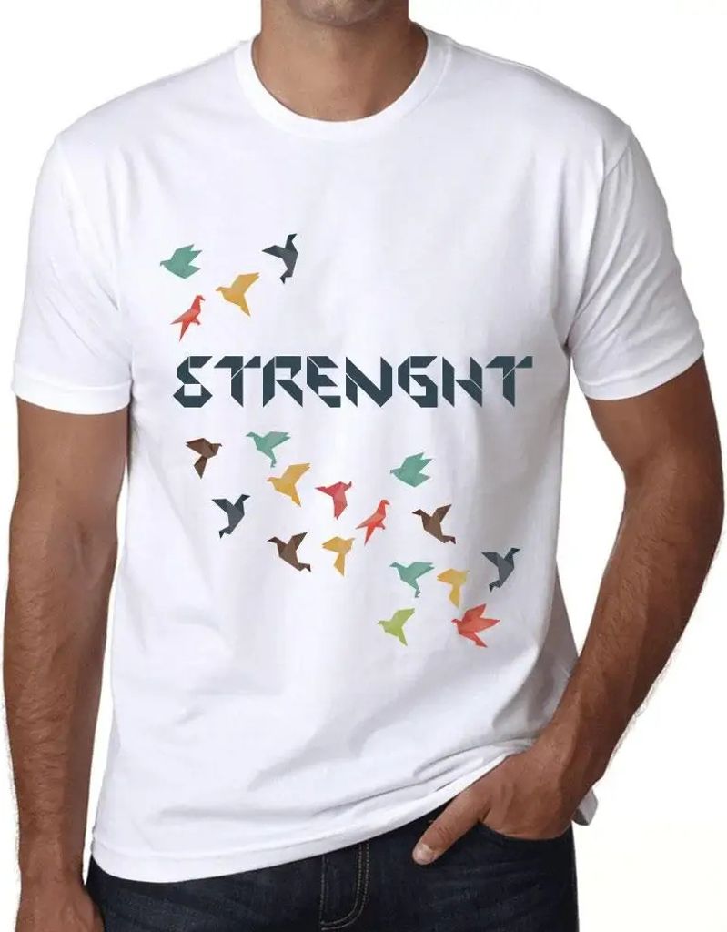 Herren Grafik T-Shirt Origami-Stärke – Origami Strenght – Öko-Verantwortlich Vintage Jahrgang Kurzarm Lustige Druck Geburtstag Geschenk Mann