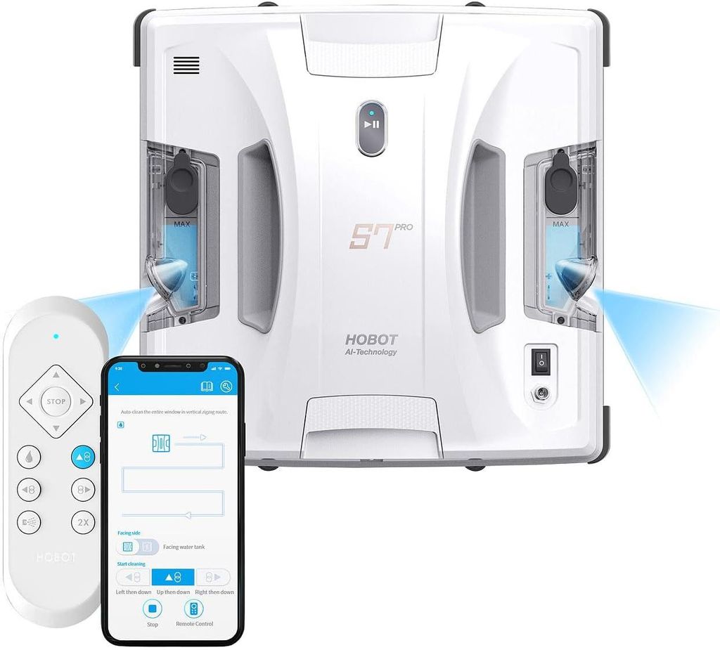 HOBOT S7 Pro Profi-Fensterputz-Roboter, Dual-Sprüher und Produktbild 
