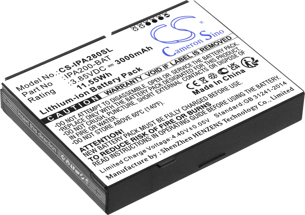 Batterie pour Terminal de Paiement Ingenico iPA200 iPA280 Autonomie Max