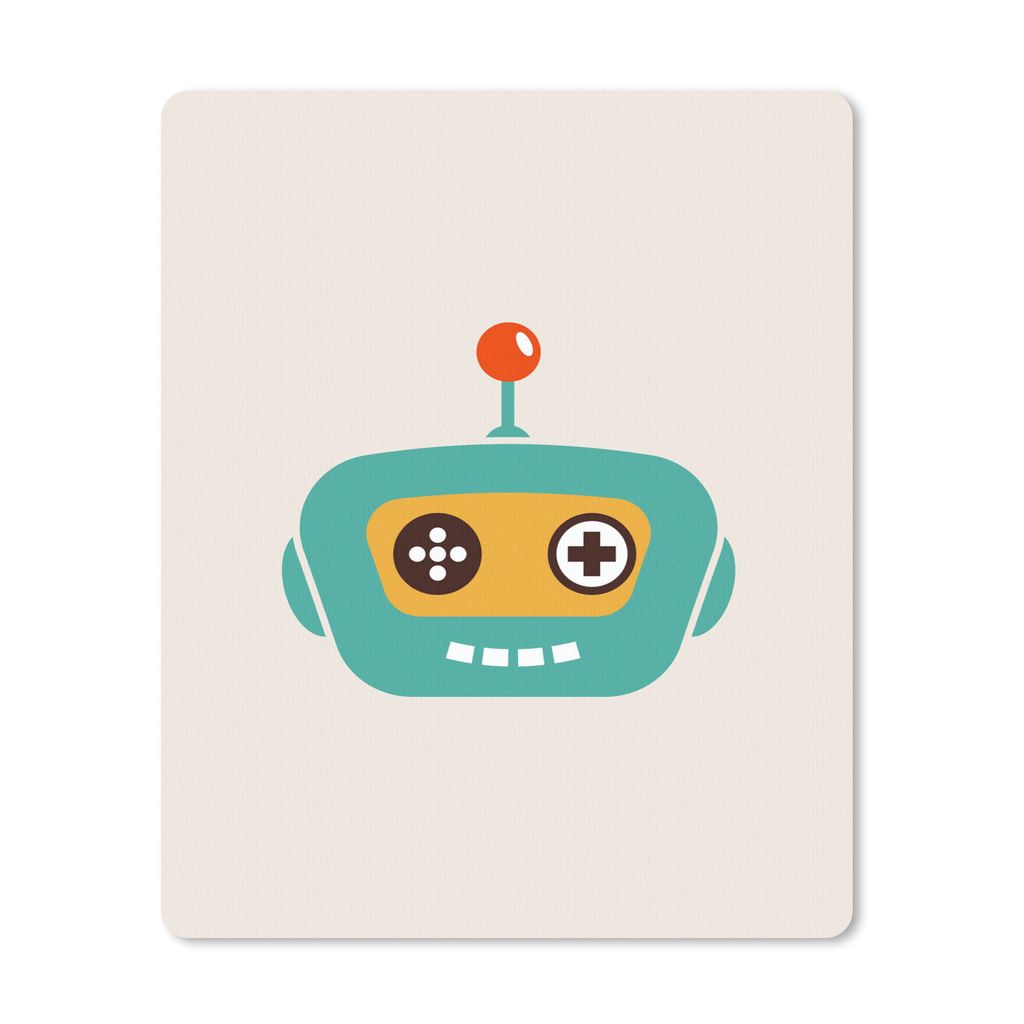 MuchoWow Mauspad Mousepad Roboter - Gesicht - Antenne - Technik - Junge - Kind 30x40 cm - Mousepads - Maus Mat - Pad - Mausunterlage - Mausmatten
