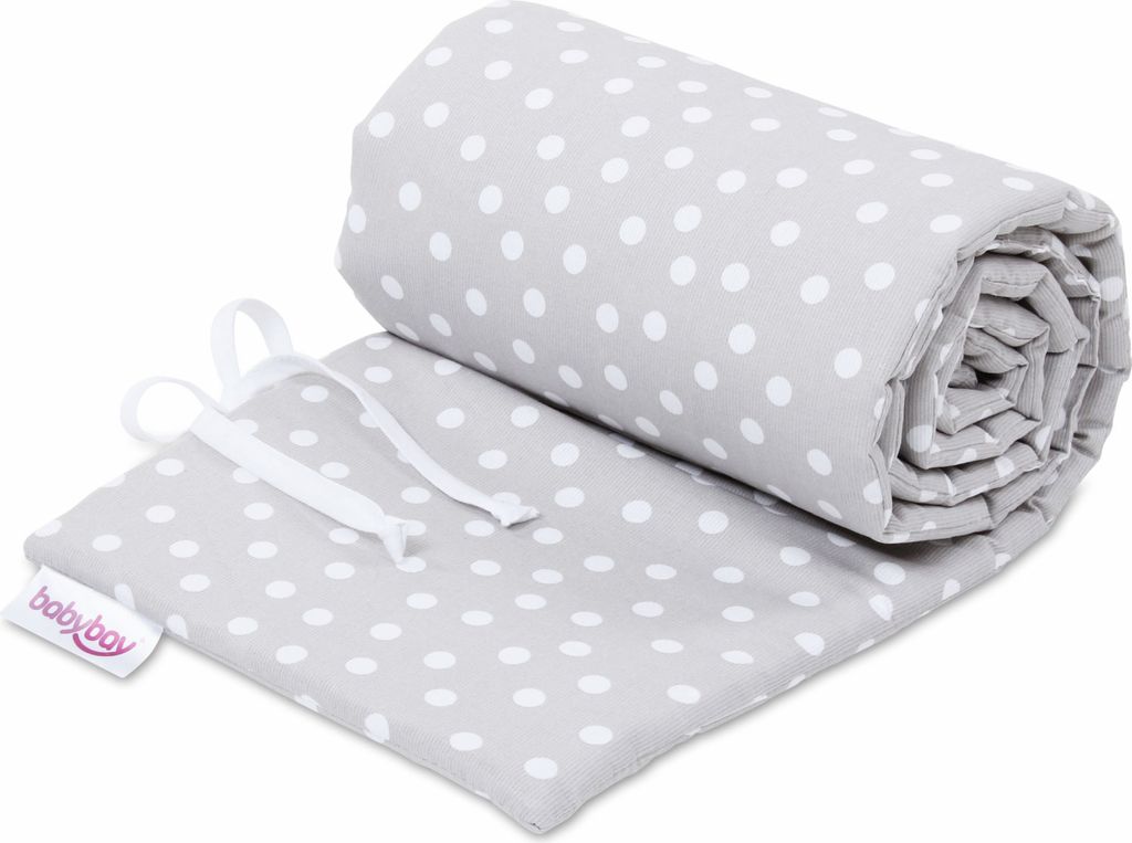 babybay Nestchen Piqué passend für Modell Boxspring XXL, perlgrau Punkte weiß