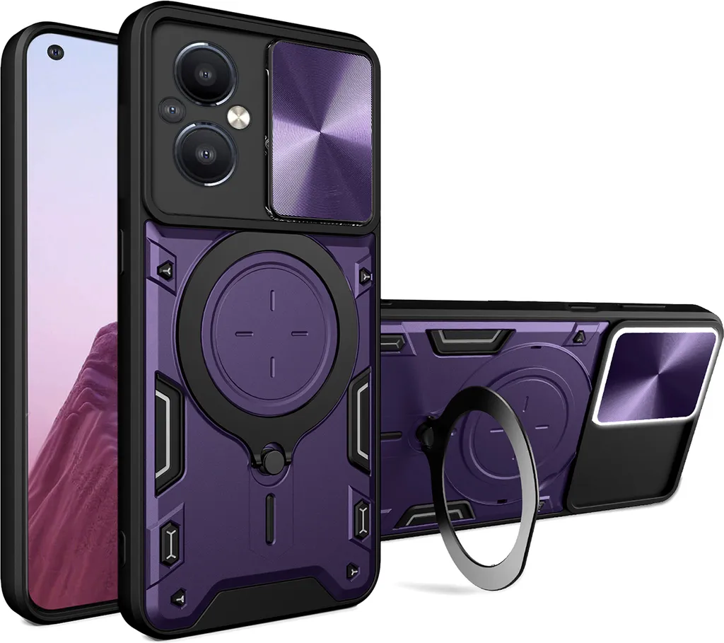 Cover Rugged OnePlus Nord N20 5G Viola: Protezione Militare e Ring Stand