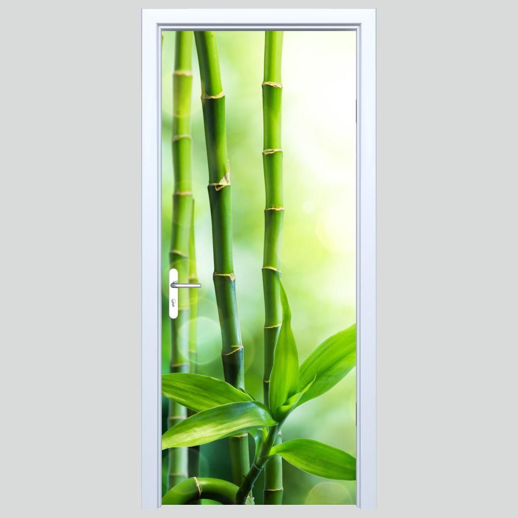 Stoff-Türaufkleber Zen-Garten Bambusblätter 578PD