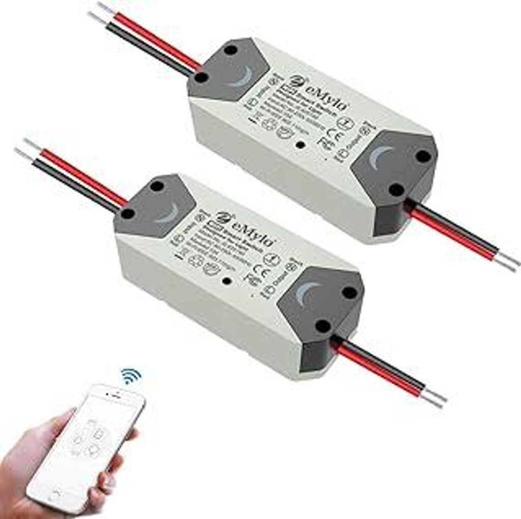 eMylo WLAN Schalter Universal Smart 2.4G WiFi Lichtschalter Relaismodul Schalter Fernbedienung Timer Sprachsteuerung mit Echo, Google Assistant DIY...