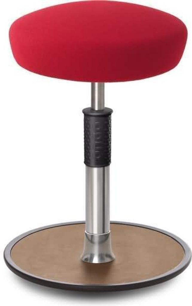 Sitz- Stehhocker Free Regular Hutsitz Gestrick Rot chrom /Natur.