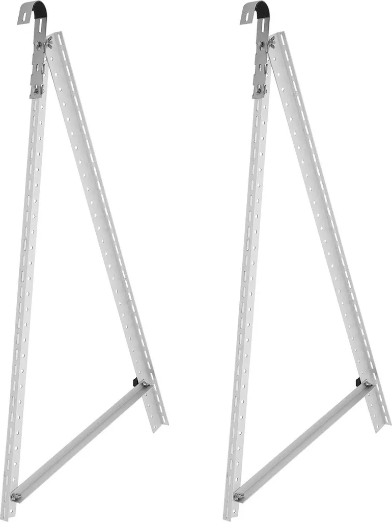 Supporto per pannelli solari - Set di 2 angolari triangolari regolabili - Inclinazione 0-90° - 100 kg/coppia - Per pannelli fino a 172,2×114 cm - Lega di alluminio e acciaio inossidabile 304 - Argento