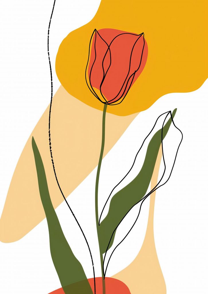 Plakat 42x59,4cm Nachgezeichnete Tulpe