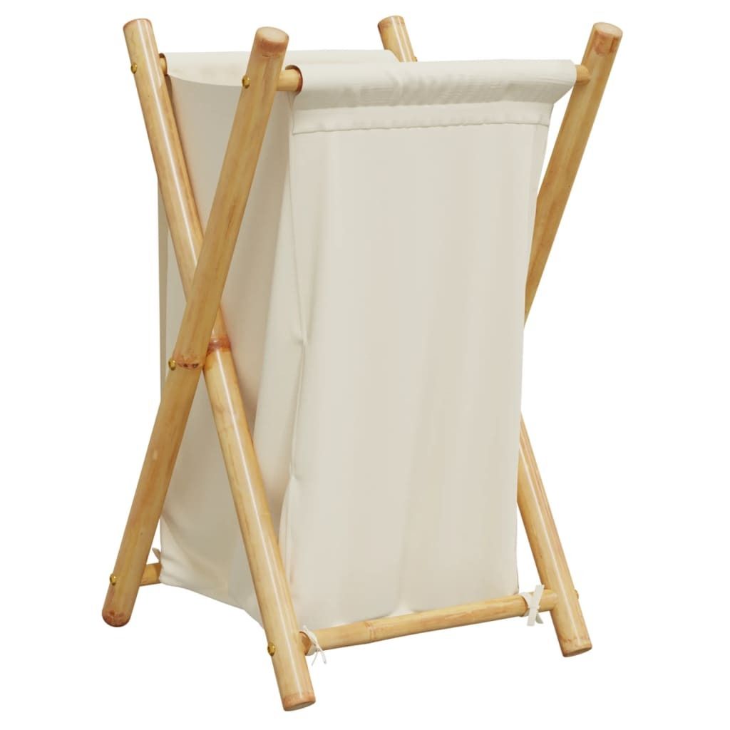 vidaXL Koš na prádlo krémově bílý 41,5x36x63,5 cm bambusový Obrázek produktu 