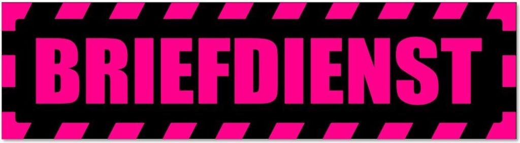 Kiwistar - Autoaufkleber - Pink - Schwarz - 30 x 8 cm - Briefdienst gestreift - Hinweis Aufkleber Sticker für Auto, Kfz, Fahrrad, PKW, LKW