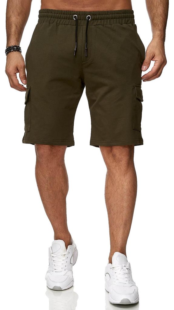 Reslad Kurze Hose Herren Cargo Bermuda Shorts Jogginghose Sport-Hose RS-5069 Khaki S