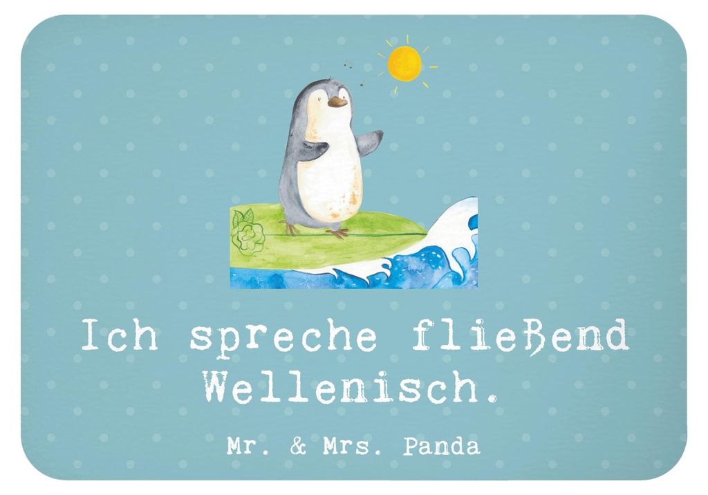 Mr. & Mrs. Panda magnet Fließend Surfen - Meeresbrise - Geschenk, Ozean, Sportler, Kühlschrankmagnet, whiteboardmagnet, Teamsport, Naturverbunden...