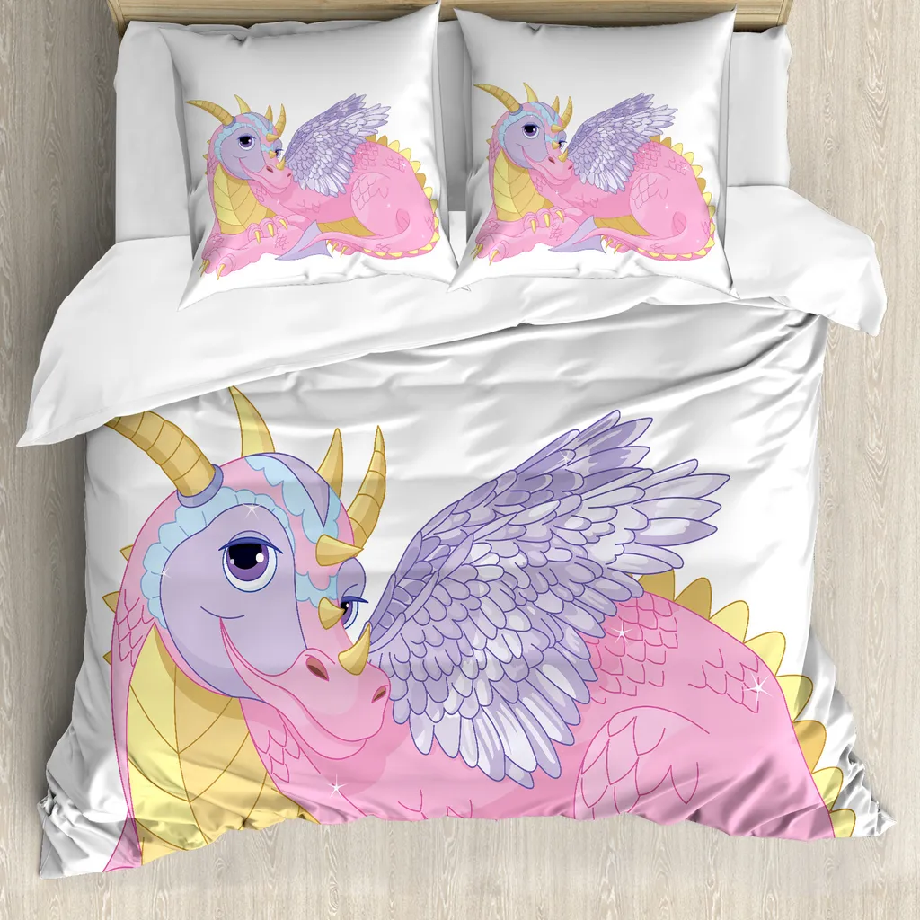 Duvet Cover ABAKUHAUS Donna Dragon Posing 200x200 Rosa Lavanda