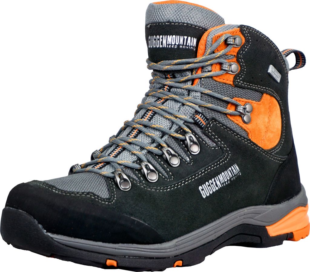 GUGGEN MOUNTAIN PM026 Herren Trekking-& Wanderstiefel Wanderschuhe Trekkingschuhe Outdoorschuhe wasserdicht mit Membran und Wildleder Farbe Schwarz...
