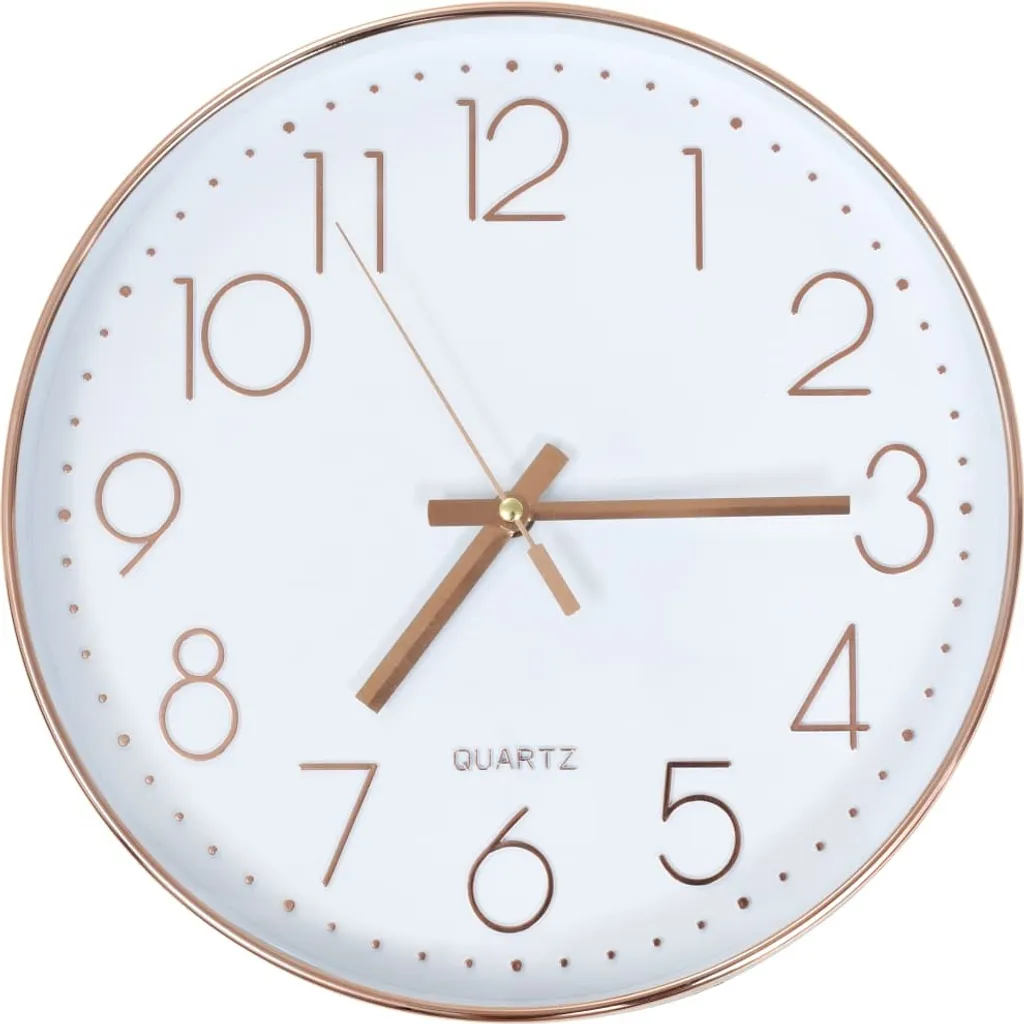 Orologio da Muro Oro Rosa 30 cm | Stile Retro-Moderno per Soggiorno Classico