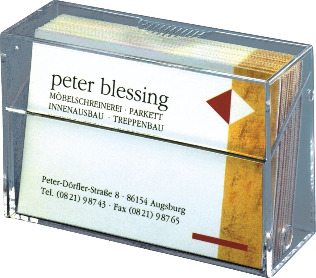 Visitenkarten-Box 85x55mm glasklar Packung mit 20 Stück