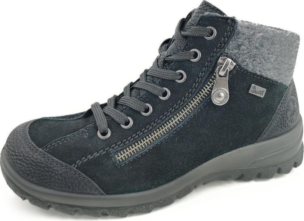 Rieker Boots Schwarz Damen Leder Schwarz Größe: 37 Produktbild 