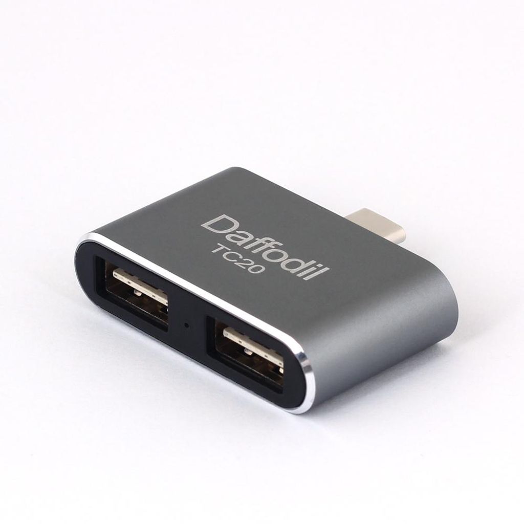 Doppeltes USB-A auf einfaches USB-C OTG Datenübertragungs Hub - Daffodil TC20