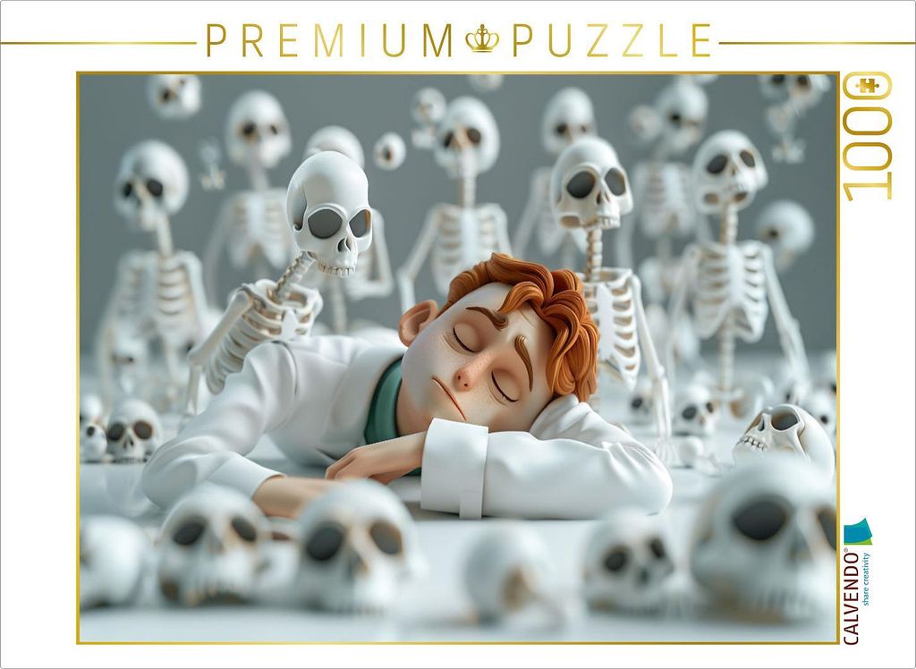CALVENDO Puzzle Tatsächlich, er schläft - Medizinstudent | 1000 Teile Lege-Größe 64x48cm Foto-Puzzle für glückliche Stunden