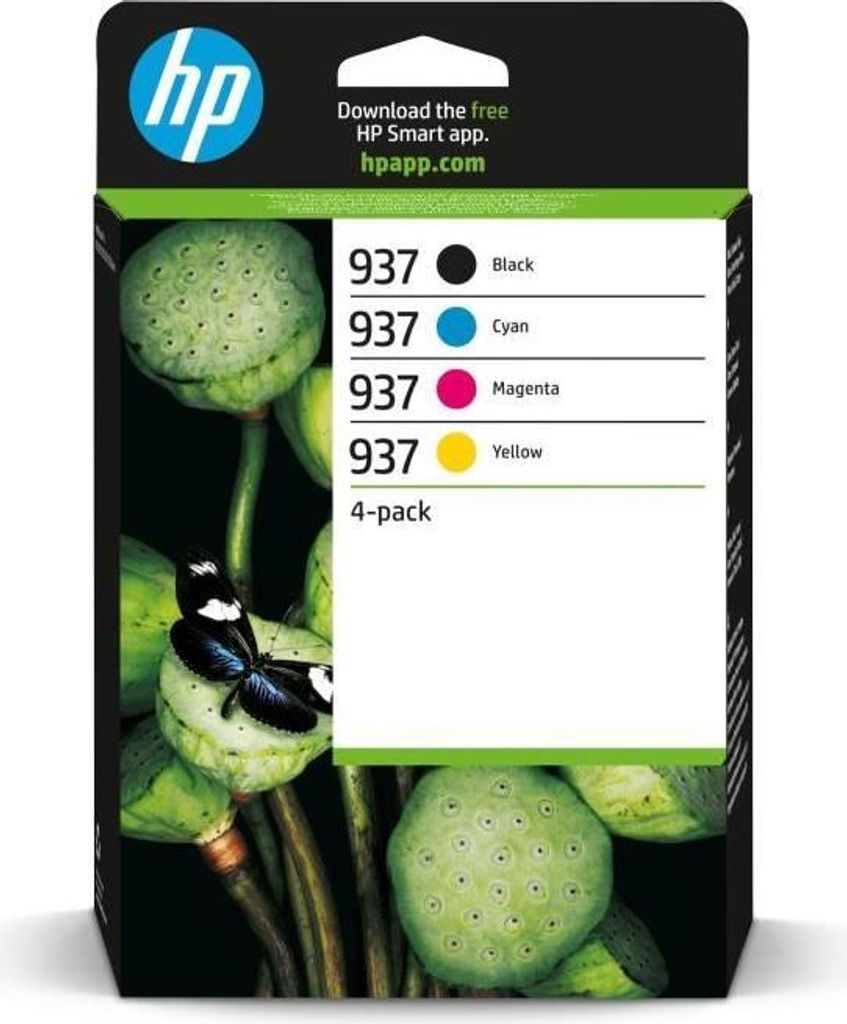 Tintenpatrone HP 937, Multipack 4 Farben, Schwarz Cyan Magenta Gelb, 3850 Seiten, OfficeJet Pro 9110 9120 9130 9720 9730
