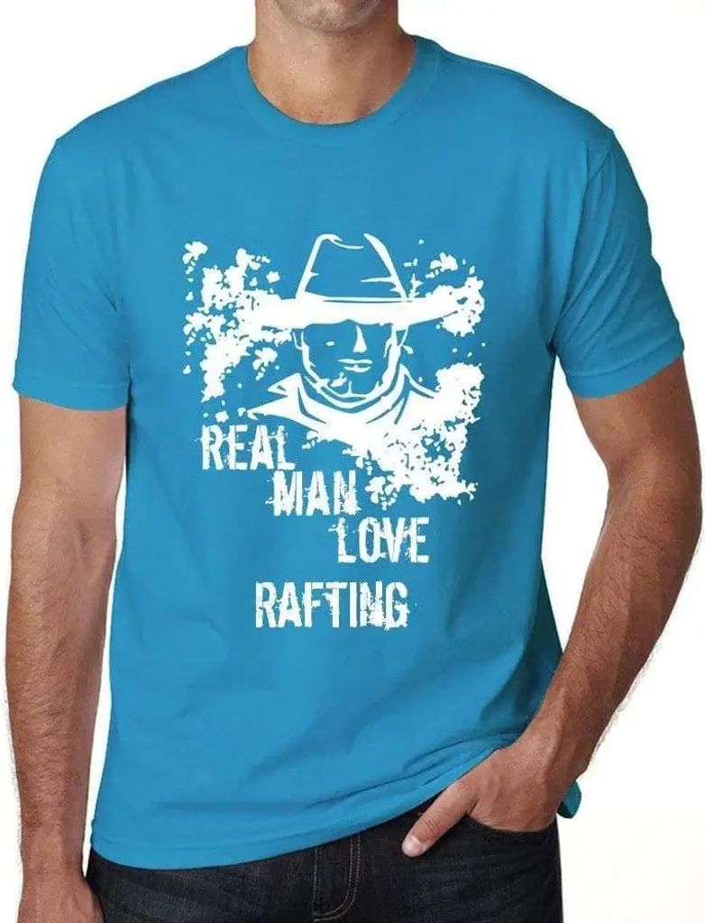 Herren Grafik T-Shirt Echte Männer lieben Rafting – Real Men Love Rafting – Öko-Verantwortlich Vintage Jahrgang Kurzarm Lustige Druck Geburtstag