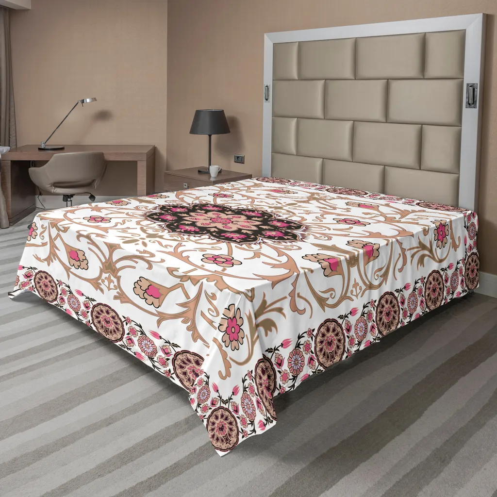 Drap de lit doux et confortable en tissu artistique rouge corail 1pce