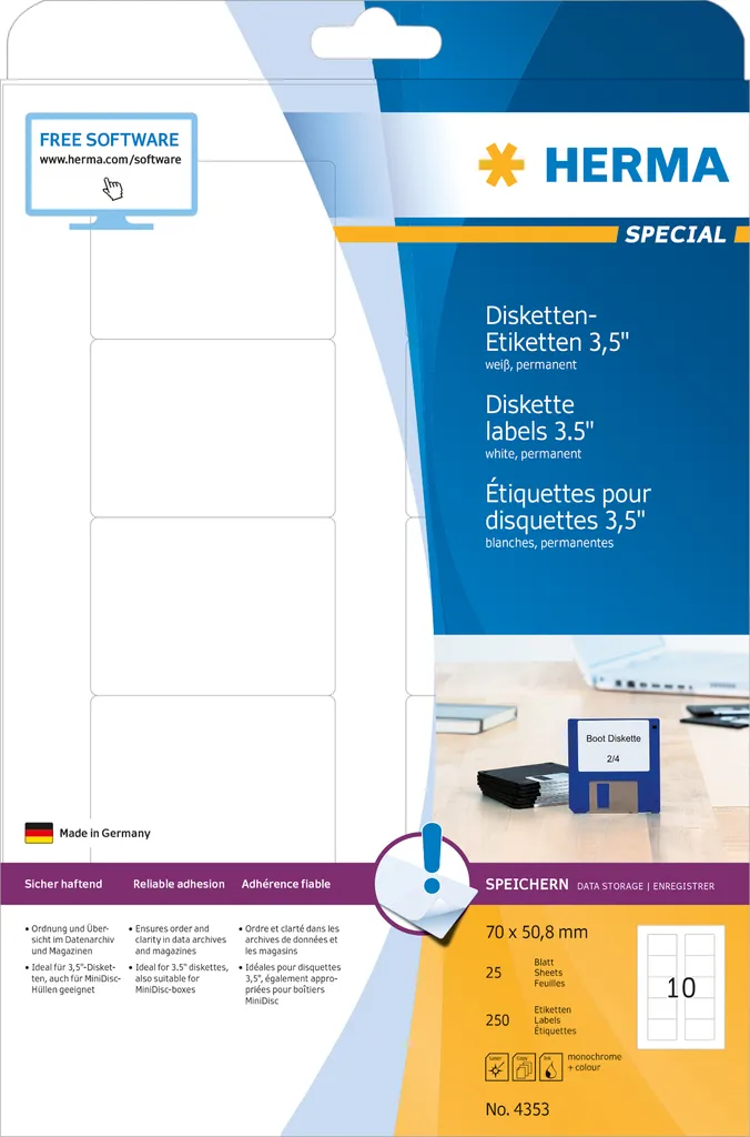 HERMA 4353 Etichette Bianche 70x50,8 mm: Testate per Prestazioni Top