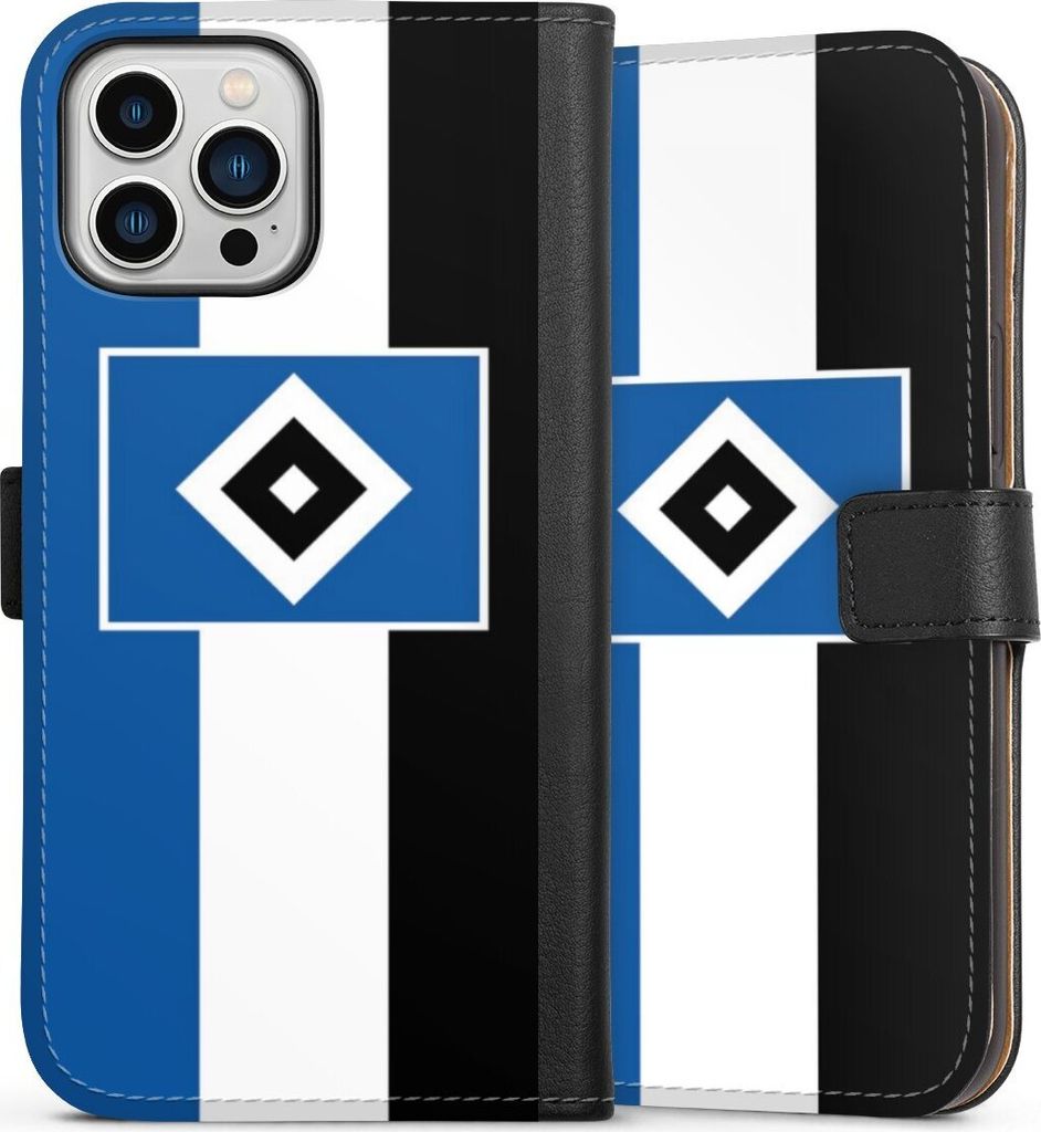 DeinDesign Klapphülle für Apple iPhone 13 Pro Max Handytasche Lederhülle Tasche HSV Hamburger SV Streifen